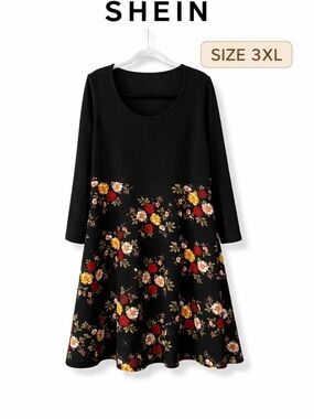 SHEIN Black Curve Label 3XL Dress